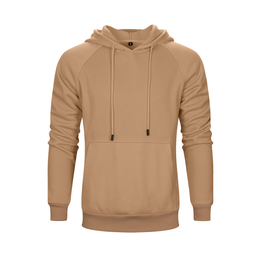 Men's Solid Color Raglan Sleeves Fleece Hoodies Sweatshirts