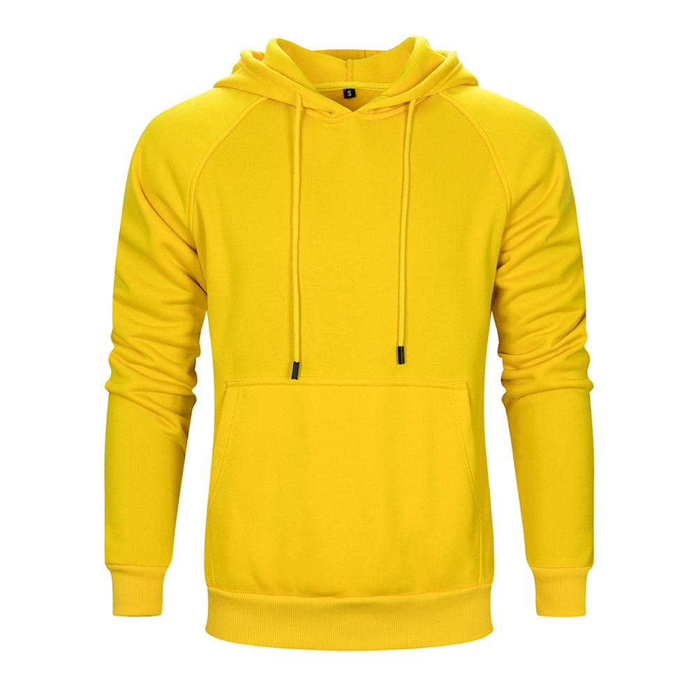 Men's Solid Color Raglan Sleeves Fleece Hoodies Sweatshirts