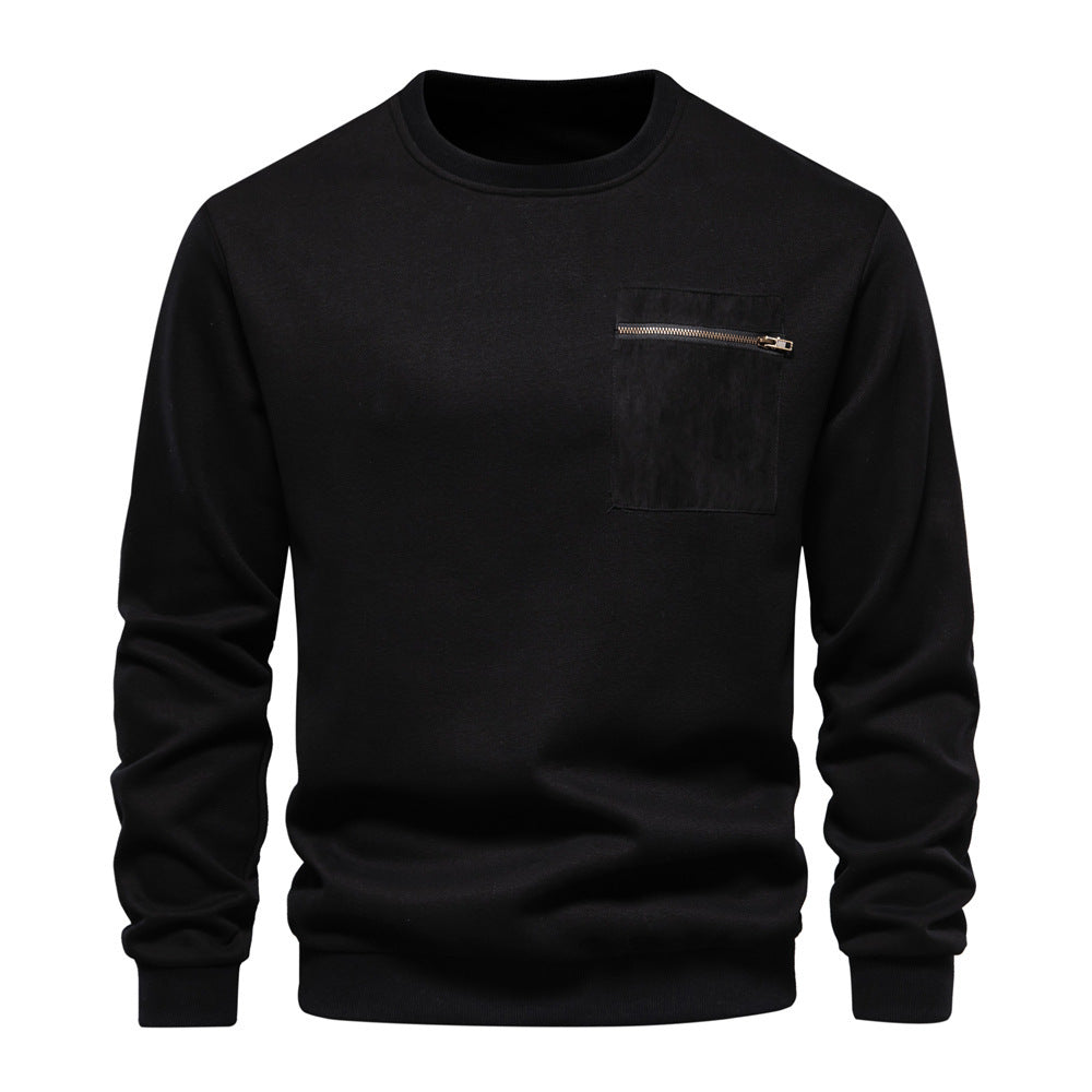 Men's Casual Classic Design Crew Neck Pullover Sweatshirt