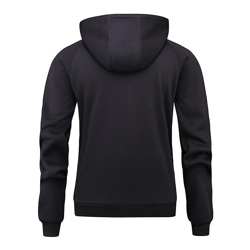 Men's Trendy Brushed V-Zip Camouflage Patchwork Pullover Hooded Sweatershirt