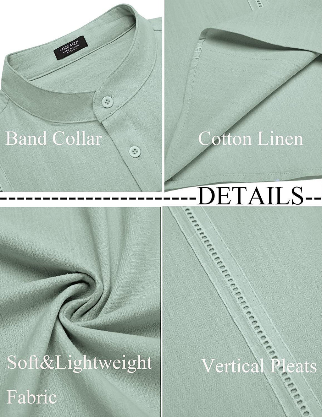 8-Pack Men's Cotton Linen Henley Shirt Short Sleeve Cuban Shirt Hippie Casual Beach Band Collar T Shirts💖Buy two packs for free shipping💖
