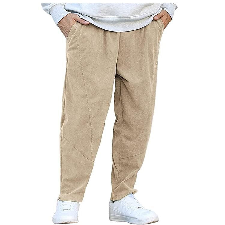 Men's Vintage Corduroy Drawstring Waist Harem Pants