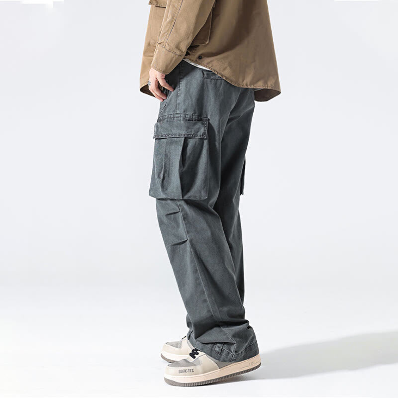 Men's Casual Large Pocket Straight Leg Pants