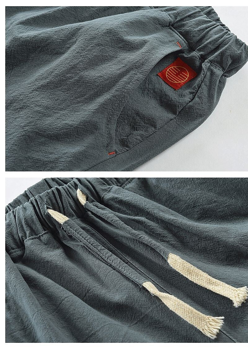 Men's Linen Capri Drawstring Pants