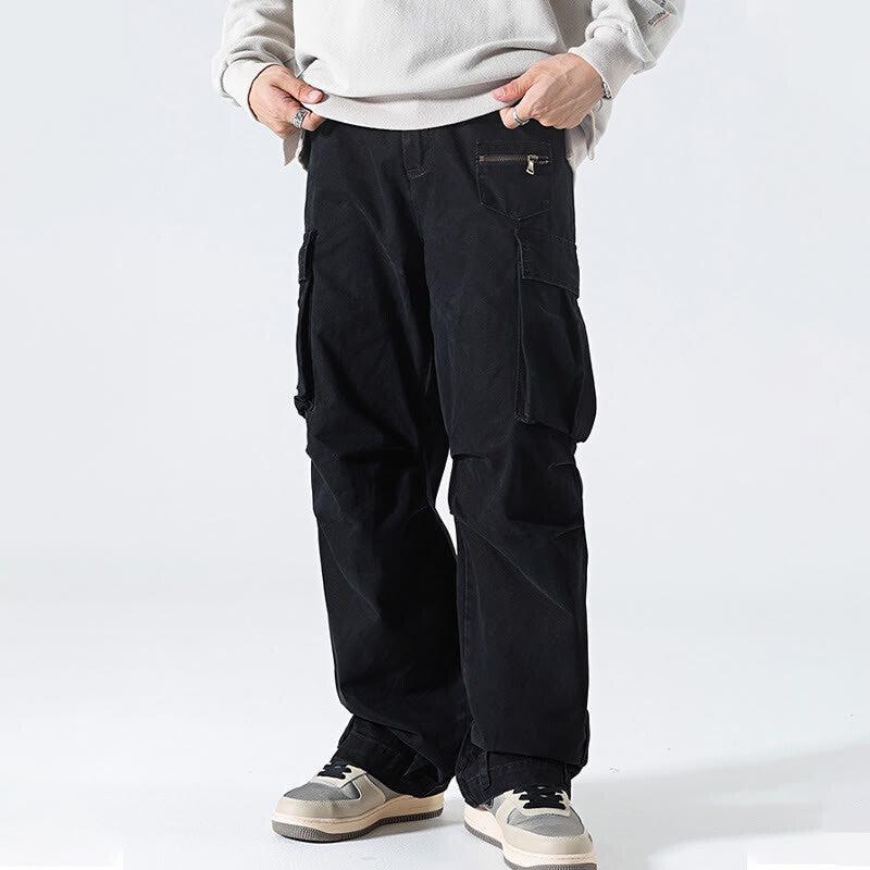 Men's Casual Large Pocket Straight Leg Pants