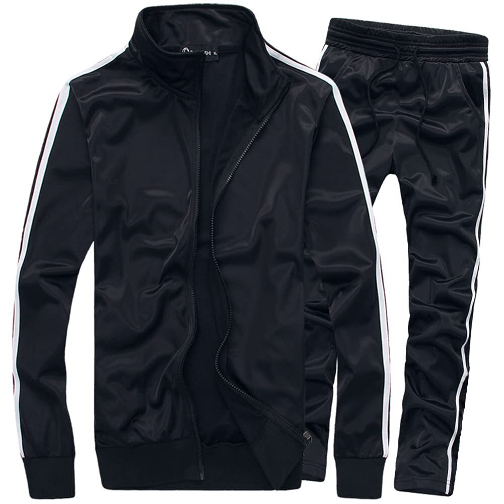 Men's Activewear Full Zip Warm Tracksuit Sports Set