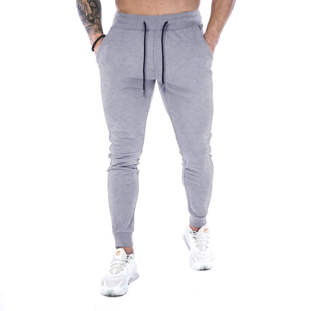 Men's Solid Color Drawstring Waist Sweatpants