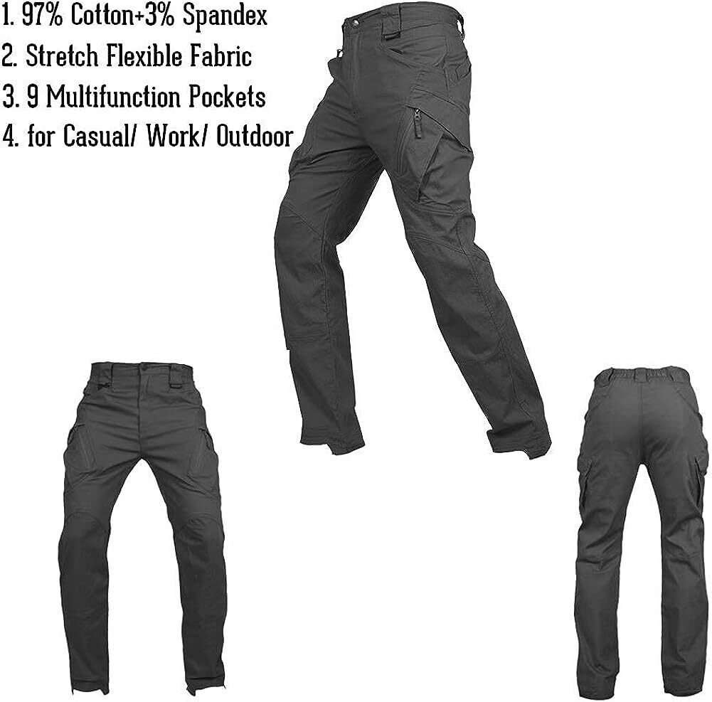 7-packs  Men's Assault Tactical Pants Lightweight Cotton Outdoor Military Combat Cargo Trousers