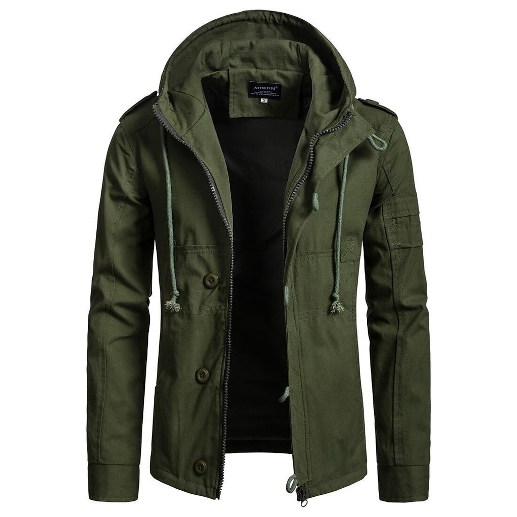 Men's Outdoor Washed Hooded Cotton Jacket