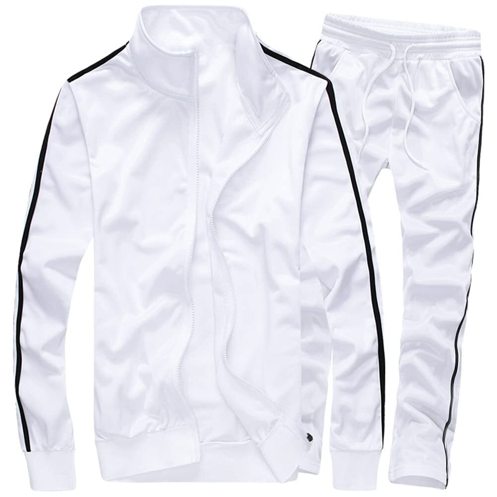 Men's Activewear Full Zip Warm Tracksuit Sports Set