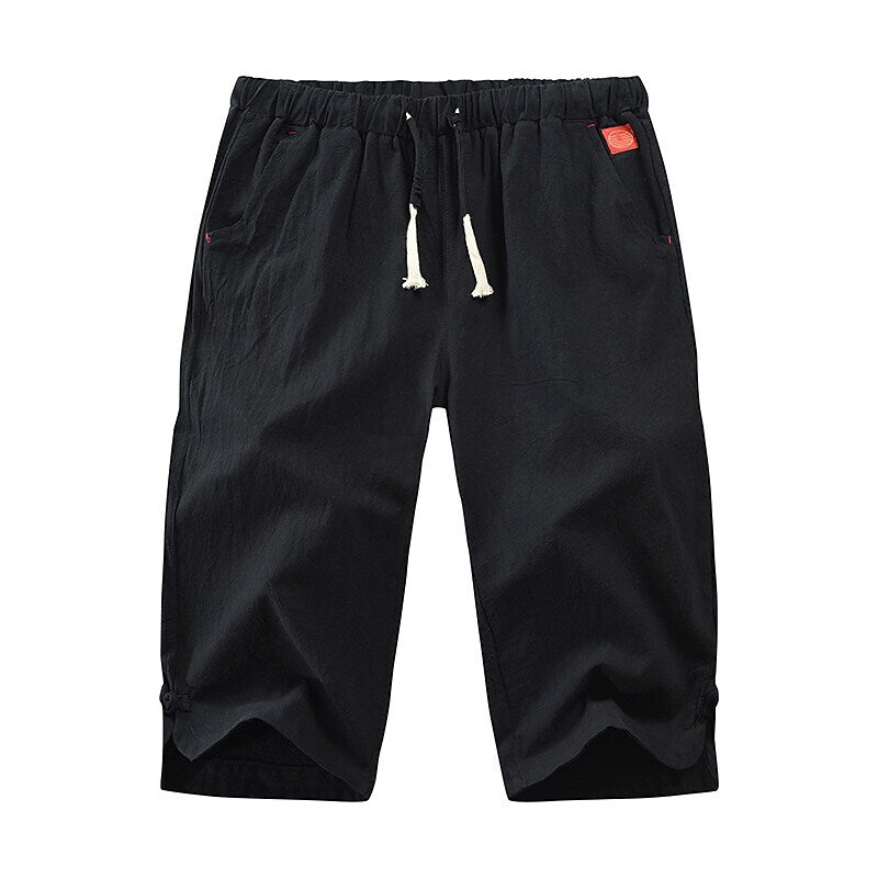 Men's Linen Capri Drawstring Pants