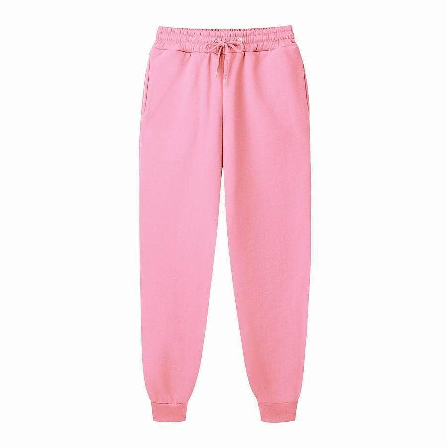 Men's Drawstring Elastic Waist Solid Color Side Pockets Brushed Sweatpants
