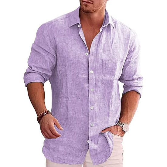 Men's Linen Long Sleeve Casual Shirts