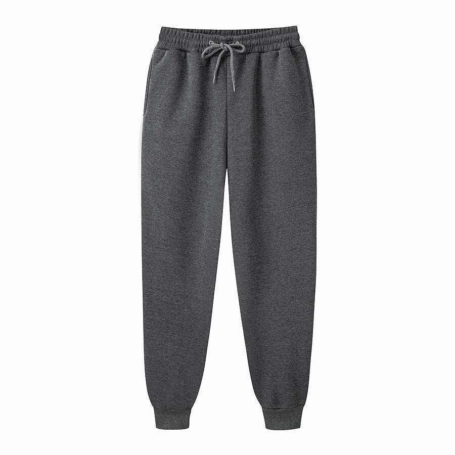 Men's Drawstring Elastic Waist Solid Color Side Pockets Brushed Sweatpants