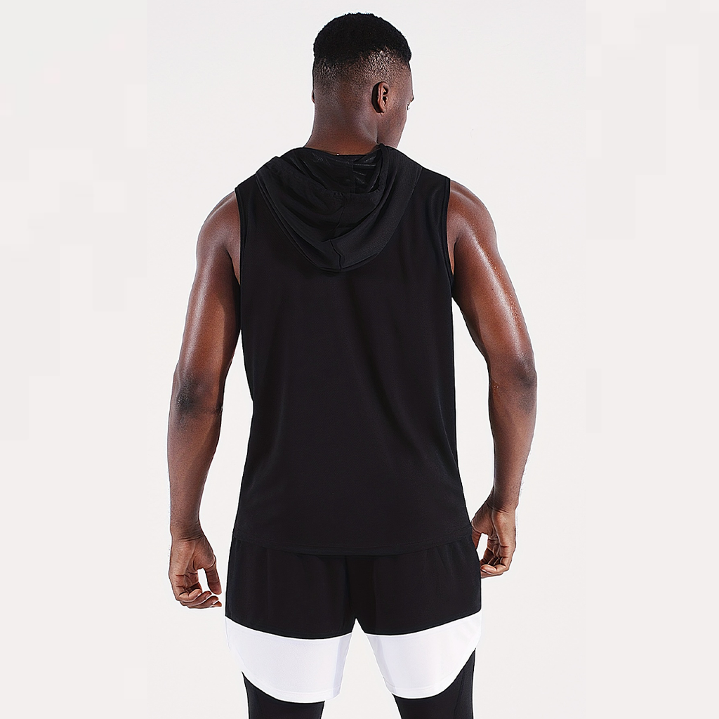 Men's Athletic Quick Dry Drawstring Sleeveless Sweatshirt