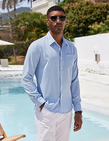 Men's Linen Long Sleeve Casual Shirts