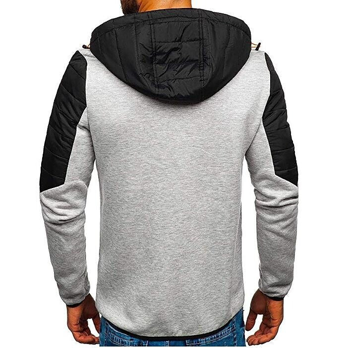 Men's Hooded Patchwork Padded Performance Jacket-C