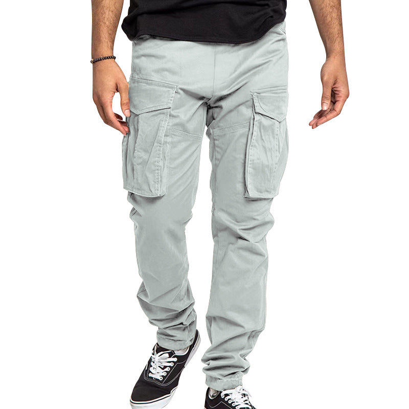 Men's Solid Color Multi Pocket Cargo Pants