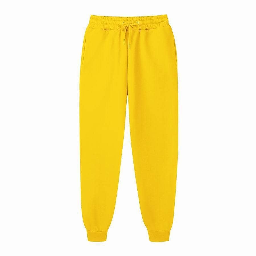 Men's Drawstring Elastic Waist Solid Color Side Pockets Brushed Sweatpants