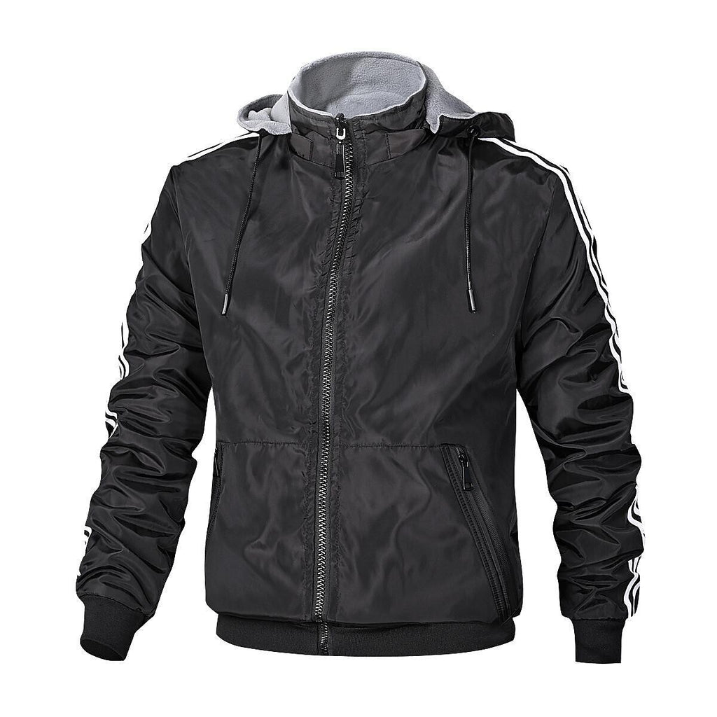 Men's Hooded Detachable Outdoor Windproof Two-Piece Track Jacket