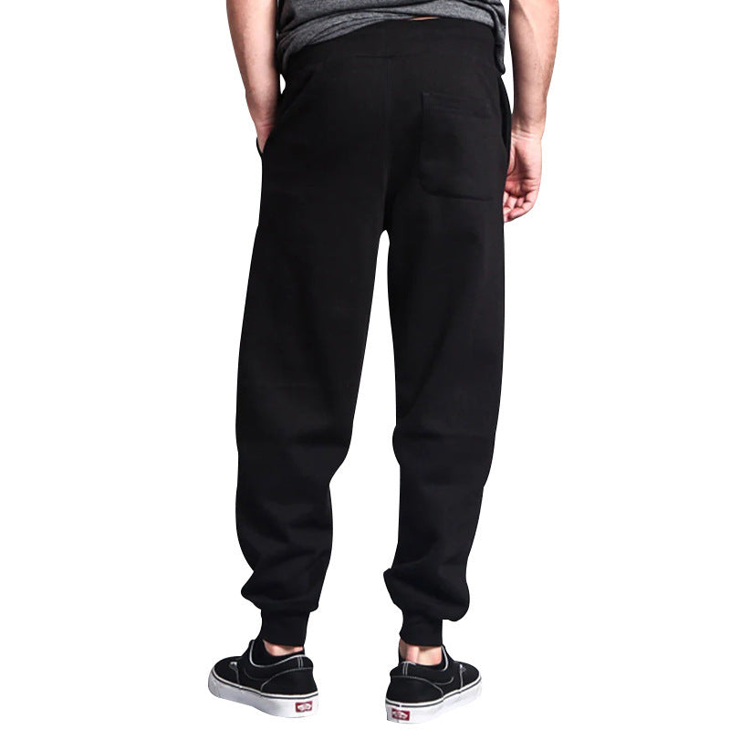 Men's Solid Color Drawstring Waist Fleece Sweatpants