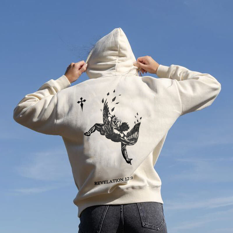 Fallen Angel Print Men's Hoodie