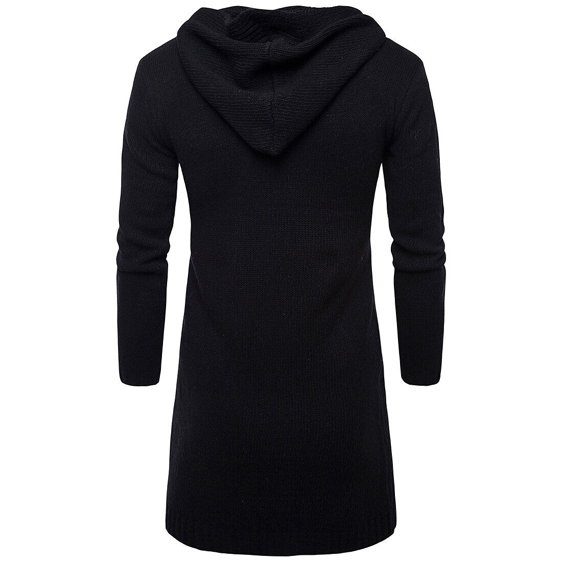 Men's Solid Color Hooded Long Sleeve Cardigans