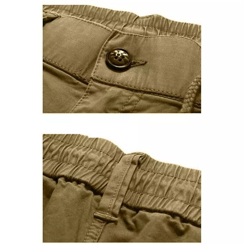 Men's Elastic Waist Drawstring Multi-Pocket Cargo Pants