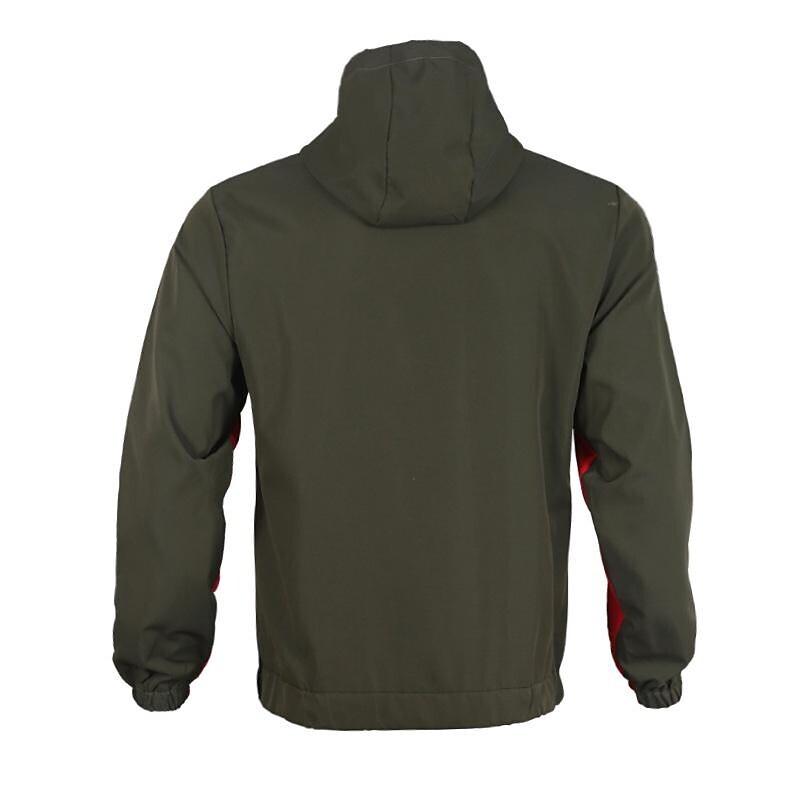 Men's Color Block Drawstring Hooded Track Jacket