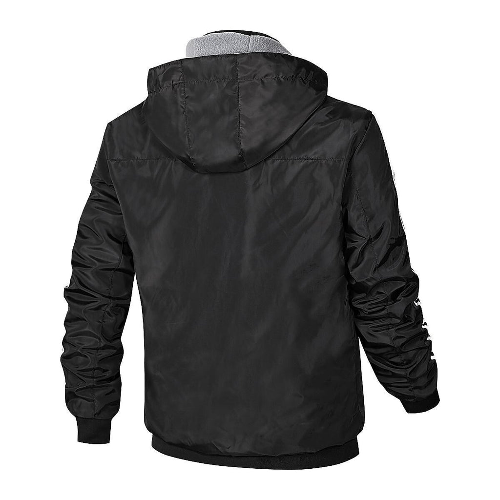 Men's Hooded Detachable Outdoor Windproof Two-Piece Track Jacket