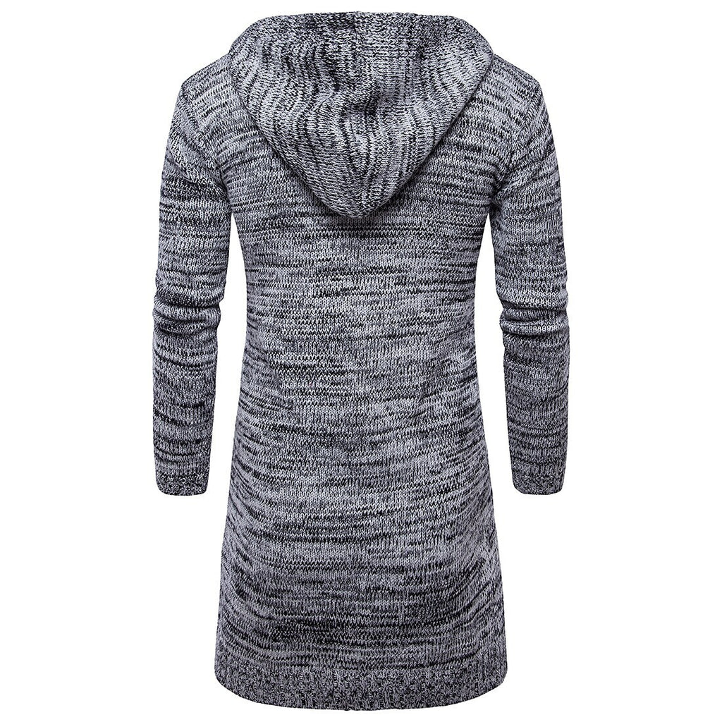 Men's Solid Color Hooded Long Sleeve Cardigans