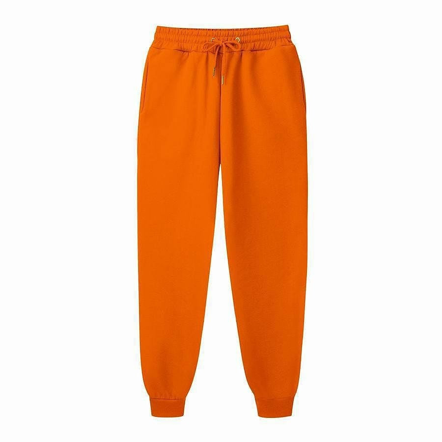 Men's Drawstring Elastic Waist Solid Color Side Pockets Brushed Sweatpants