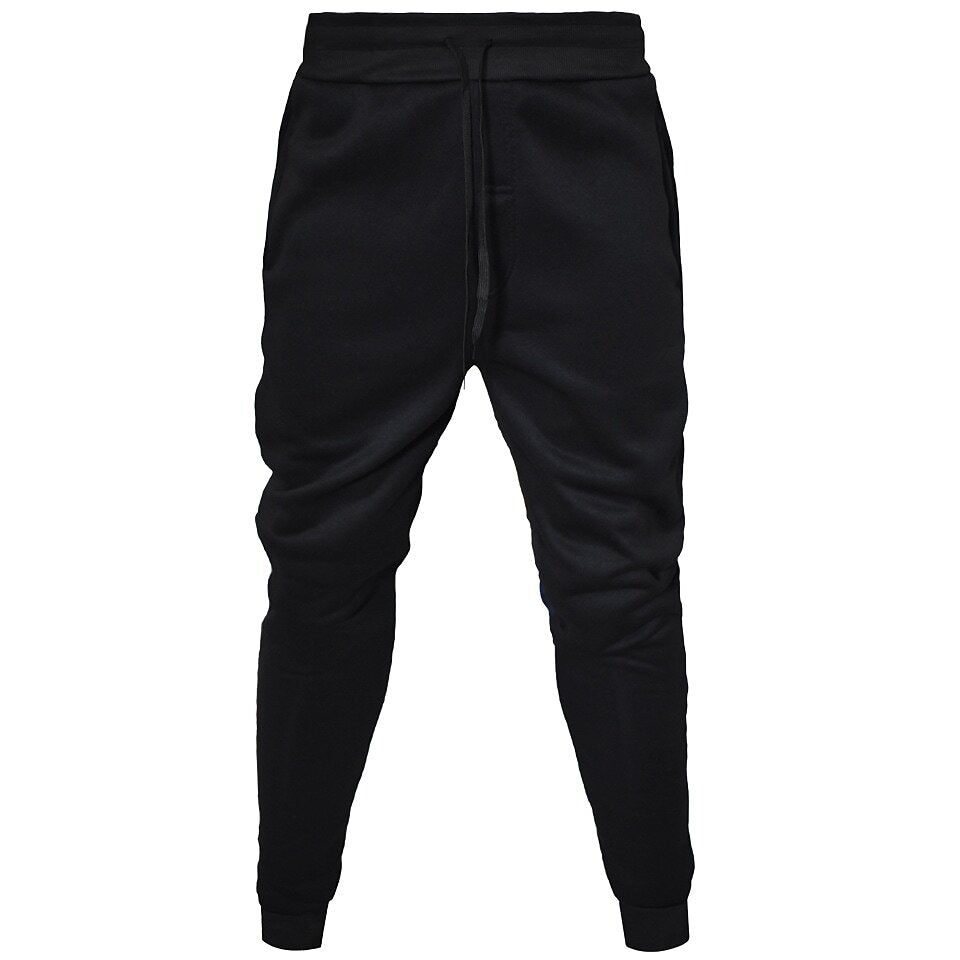 Men's Drawstring Elastic Waist Solid Color Fleece Sweatpants