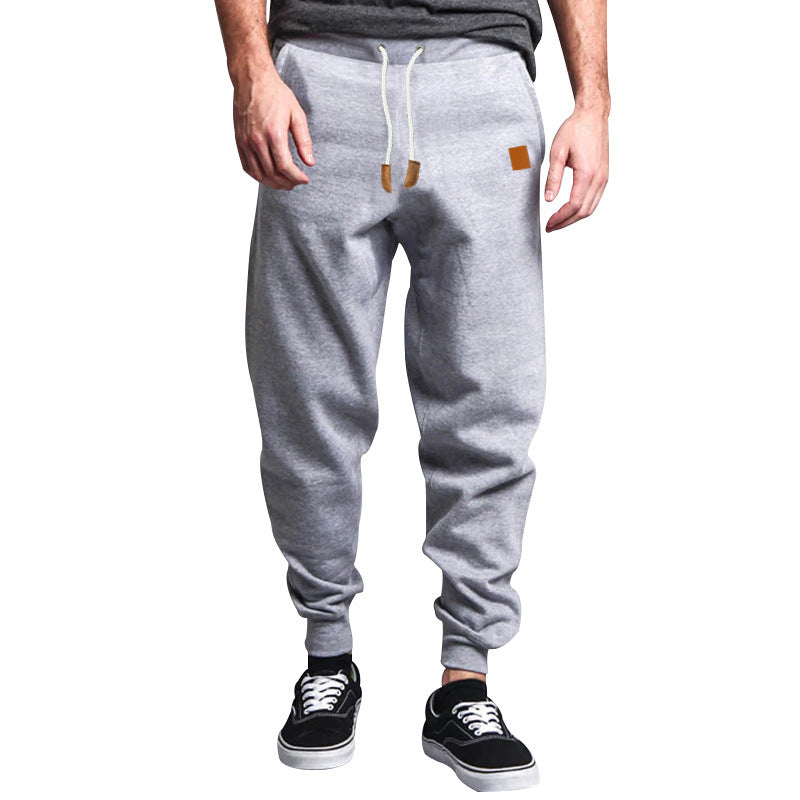 Men's Solid Color Drawstring Waist Fleece Sweatpants
