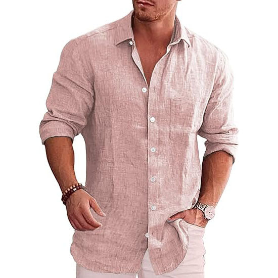 Men's Linen Long Sleeve Casual Shirts