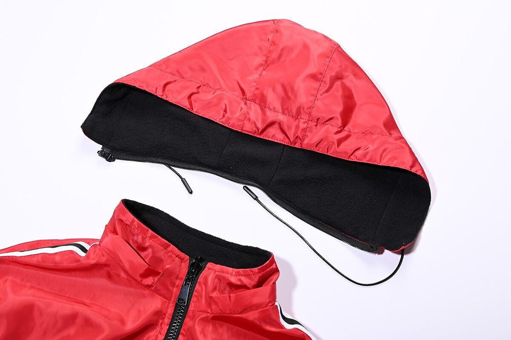 Men's Hooded Detachable Outdoor Windproof Two-Piece Track Jacket