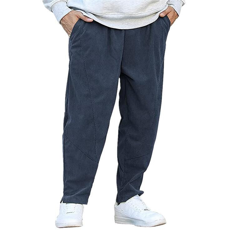 Men's Vintage Corduroy Drawstring Waist Harem Pants